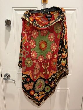 Pineda Covalin silk twill shawl poncho